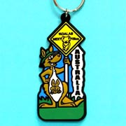 Keyring Rubber Kangaroo with Roadsign